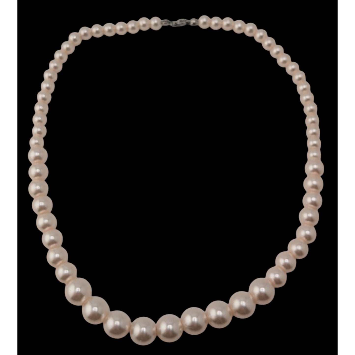 Coquette Pink Pearl Beaded Necklace Graduated Faux Pearl Classic Romantic Jewelry
