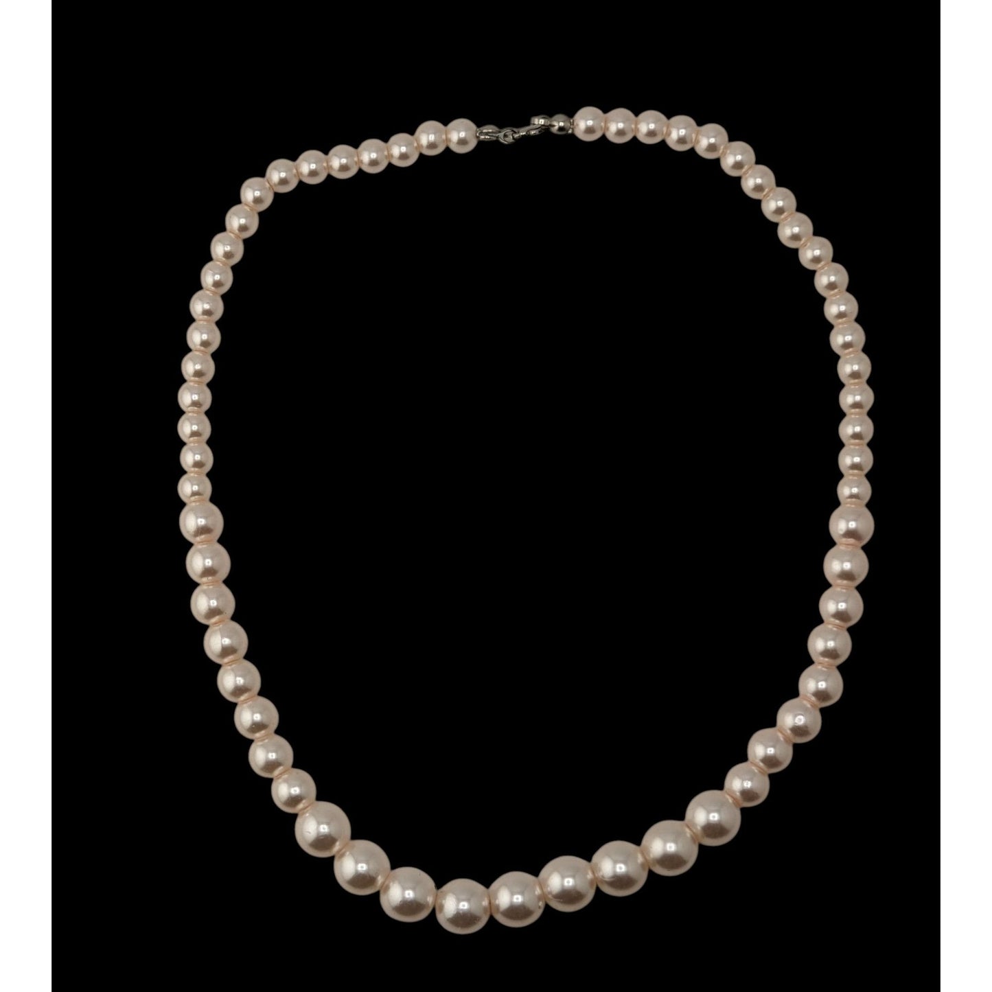 Coquette Pink Pearl Beaded Necklace Graduated Faux Pearl Classic Romantic Jewelry