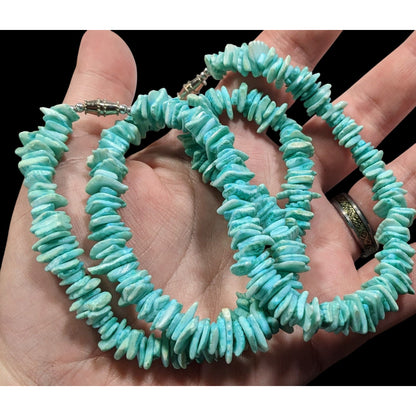 Beachy Mermaidcore Blue Shell Chip Necklace/Bracelet