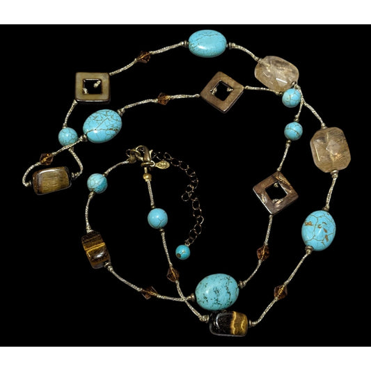 Vintage Premier Designs Mutli Gemstone Beaded Necklace