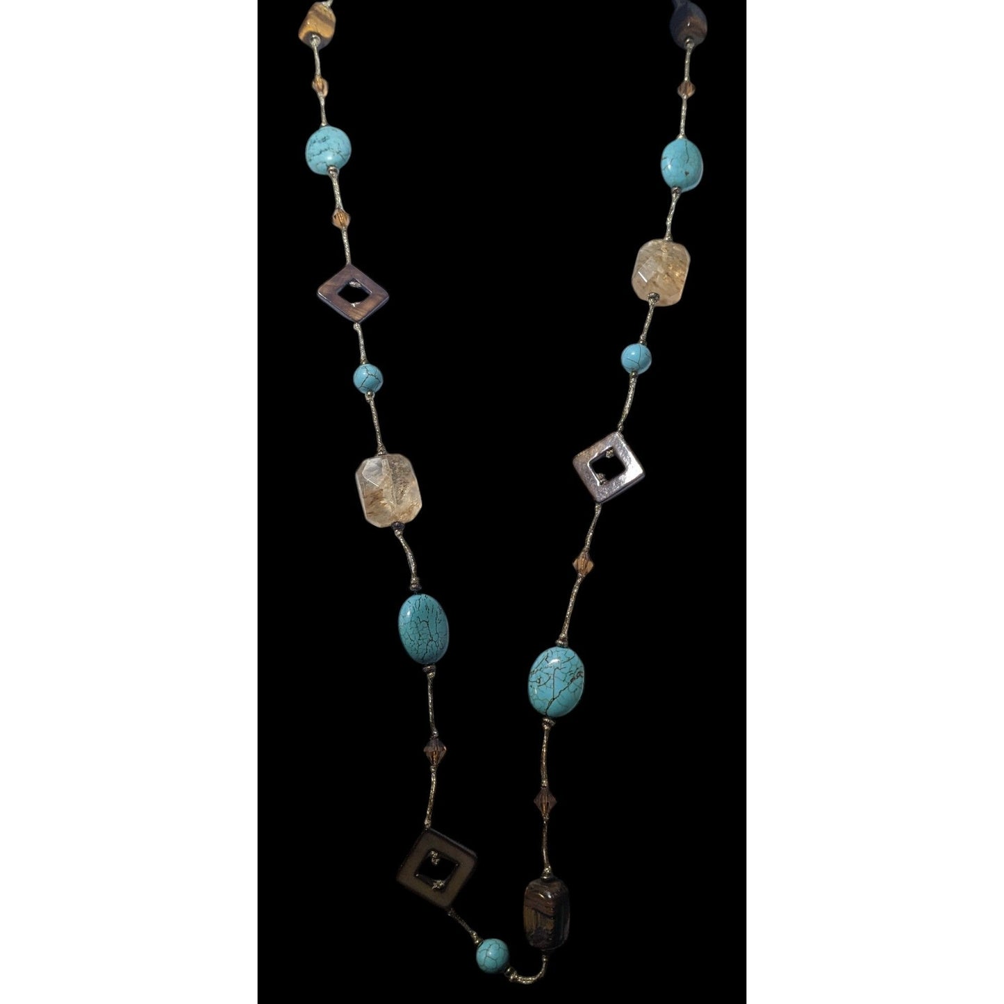 Vintage Premier Designs Mutli Gemstone Beaded Necklace