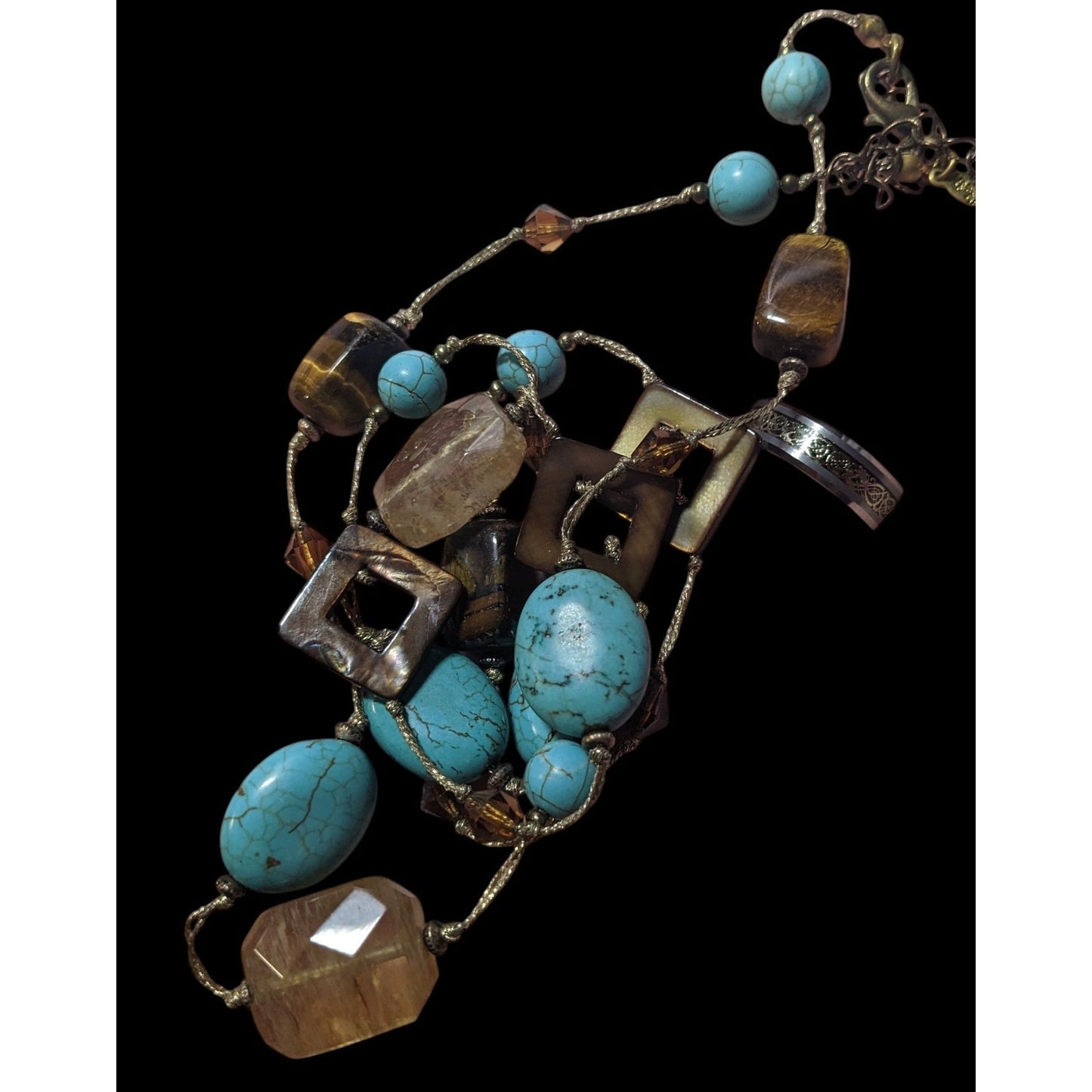Vintage Premier Designs Mutli Gemstone Beaded Necklace