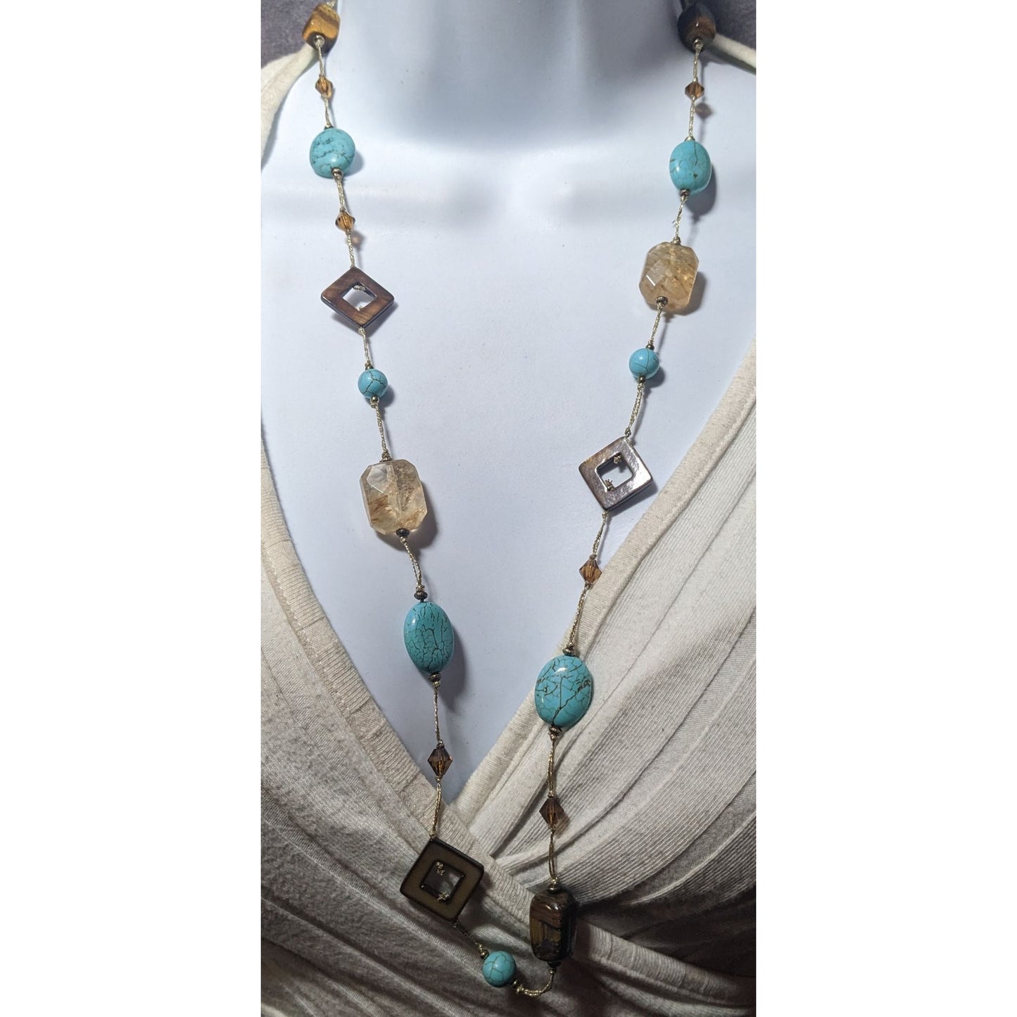 Vintage Premier Designs Mutli Gemstone Beaded Necklace