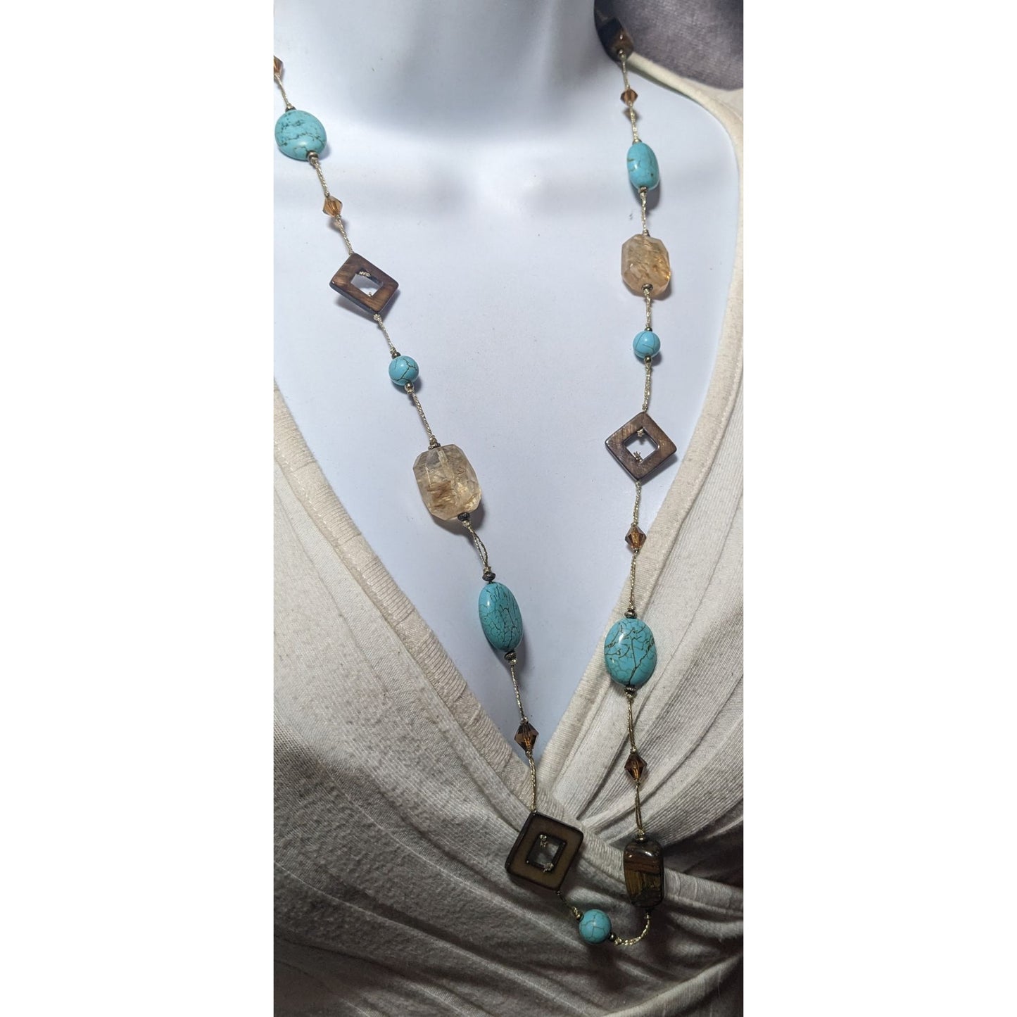 Vintage Premier Designs Mutli Gemstone Beaded Necklace