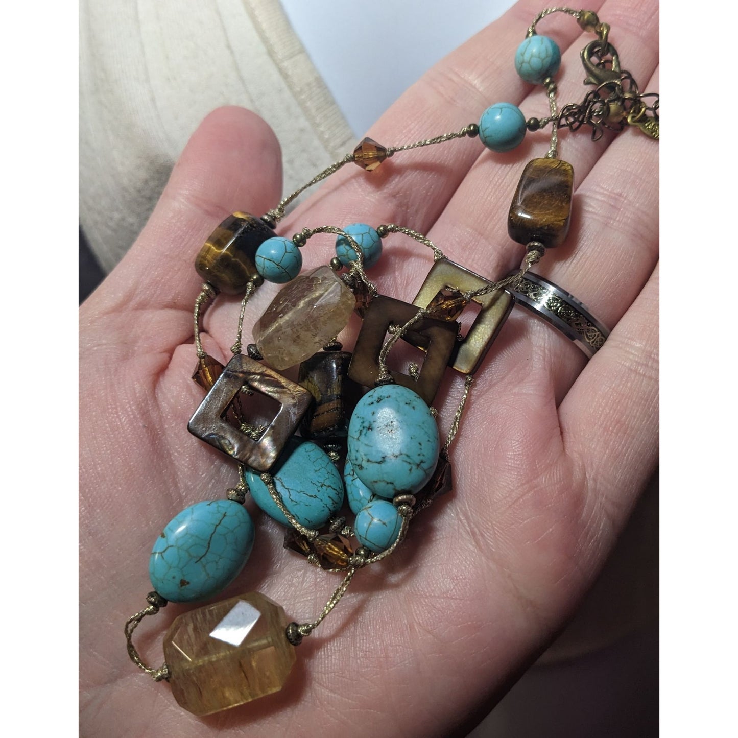 Vintage Premier Designs Mutli Gemstone Beaded Necklace