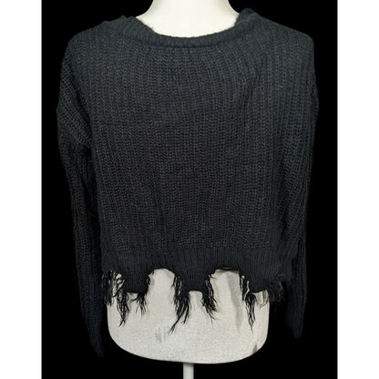 Polly & Esther Gothic Distressed Fringe Sweater