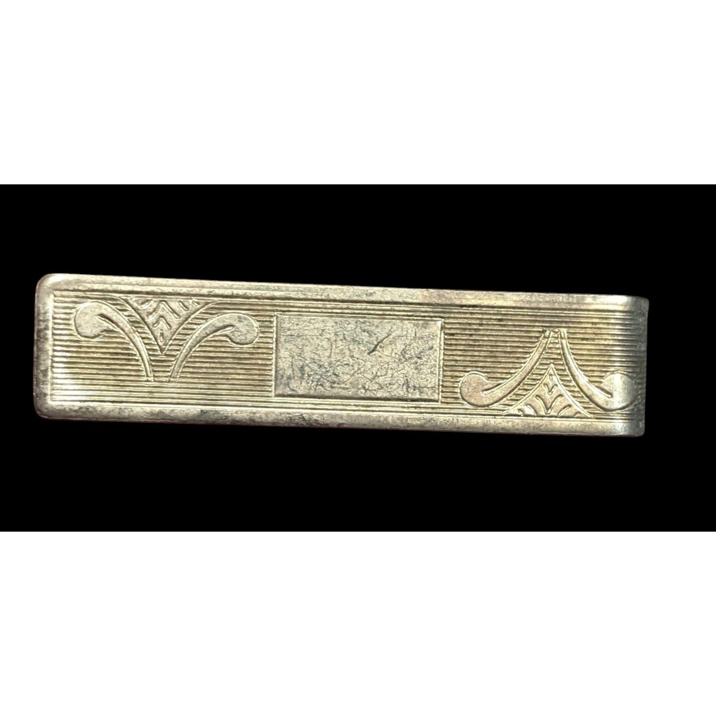 Vintage Gold Tone Engraved Elegant Tie Clasp