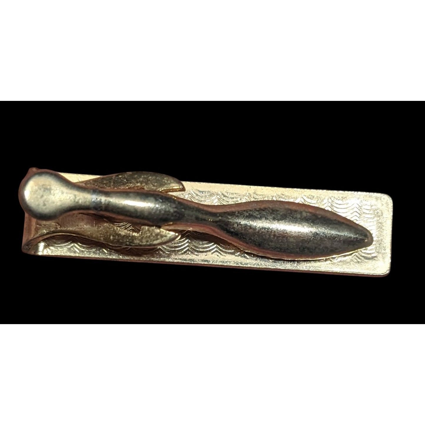 Vintage Gold Tone Engraved Elegant Tie Clasp