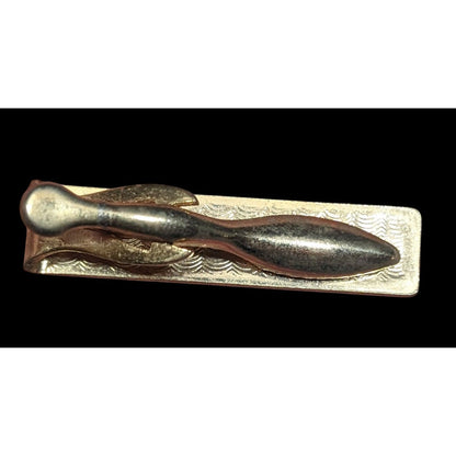 Vintage Gold Tone Engraved Elegant Tie Clasp