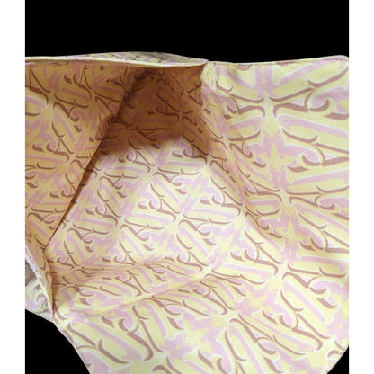 Agua by Agua Bendita Pink And Yellow Monogram Canvas Clutch