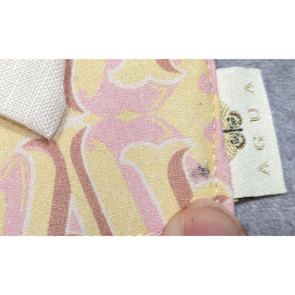 Agua by Agua Bendita Pink And Yellow Monogram Canvas Clutch