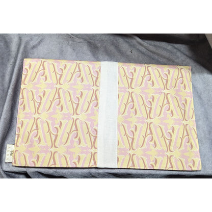 Agua by Agua Bendita Pink And Yellow Monogram Canvas Clutch