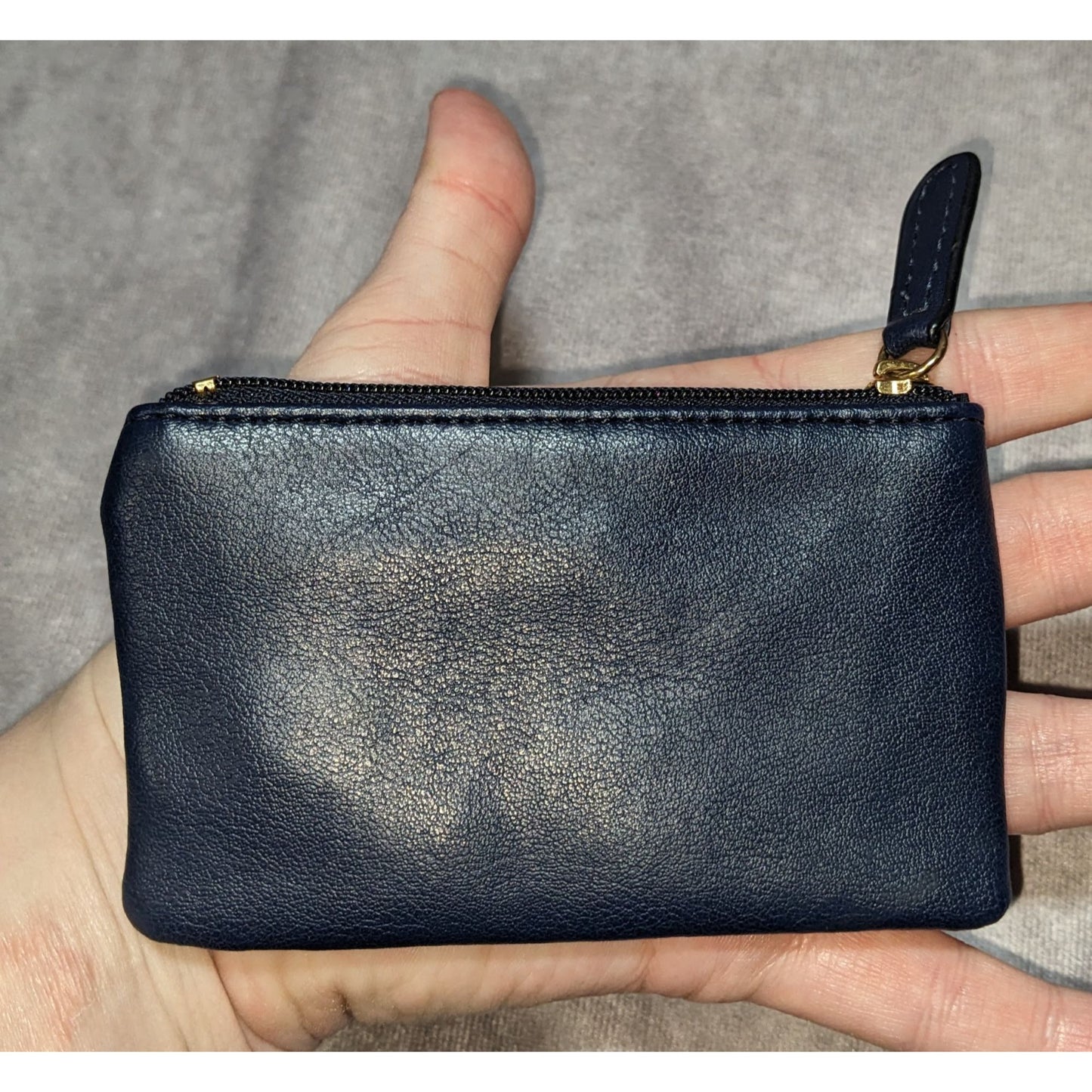 Giani Bernini Navy Blue Leather-Look Coin Purse With Gold-Tone Hardware