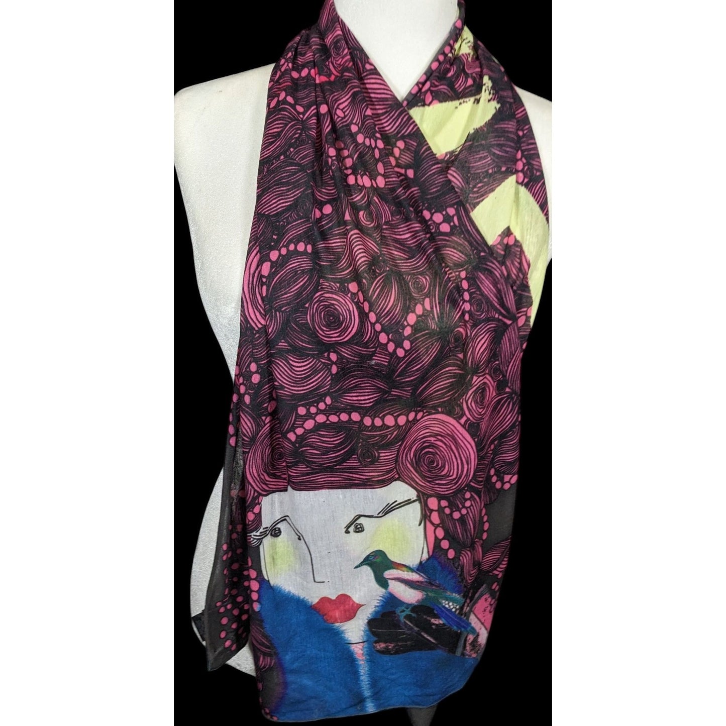 Unique Custoline Women's Portrait Art Scarf