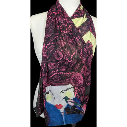 Unique Custoline Women's Portrait Art Scarf