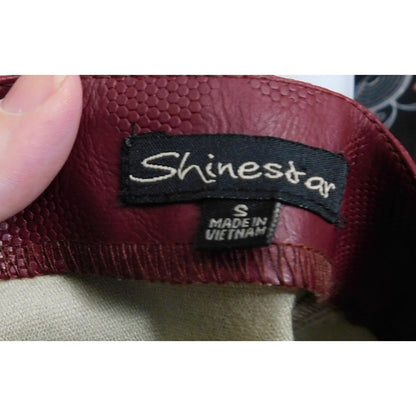 Shinestar Faux Leather Burgundy Mini Skirt