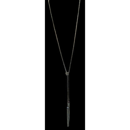 Boho Silver Tone Chain Tassel Lariat Necklace Long Fringe Y Drop Statement Jewelry