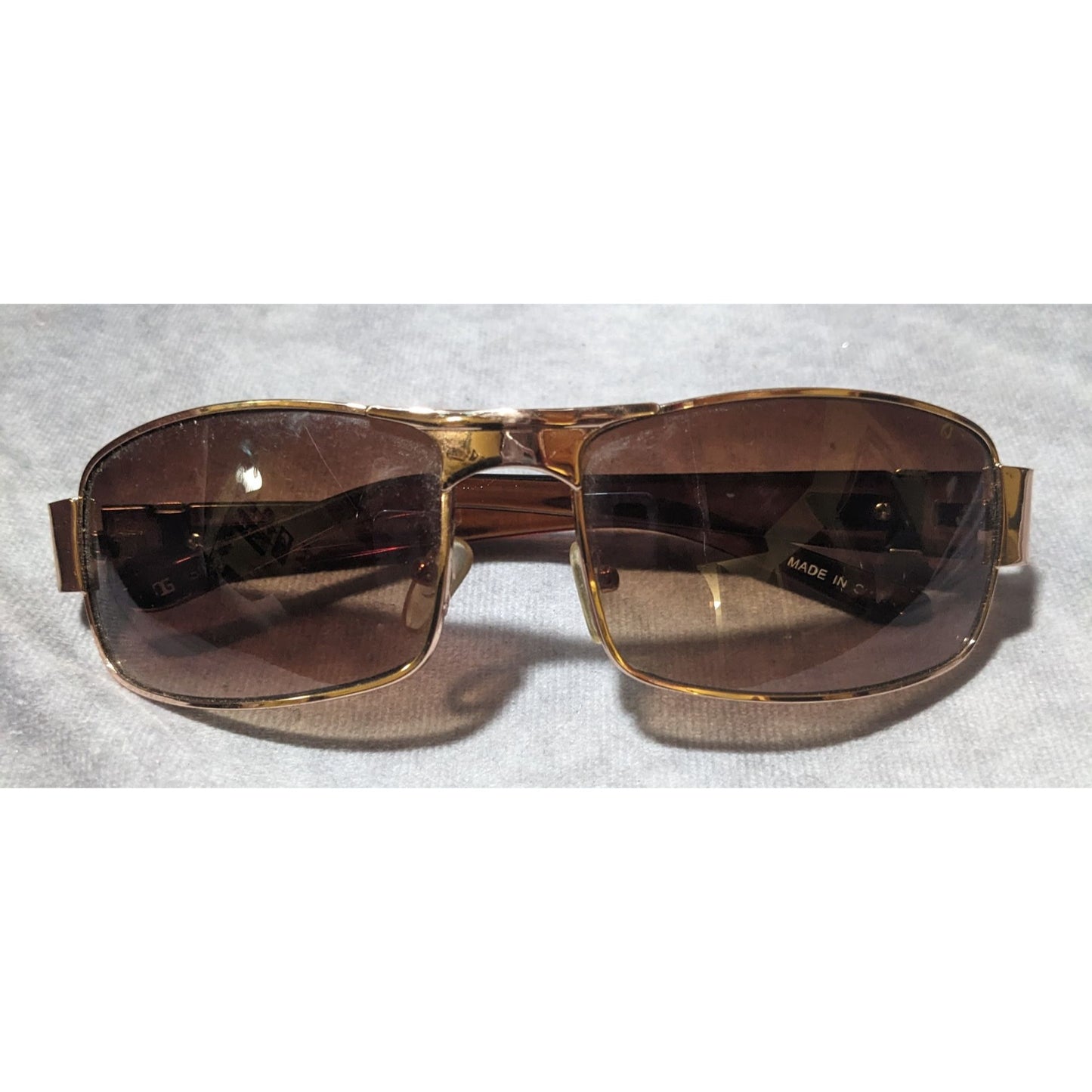 NY Sunglasses Gold And Wood Look Aviator Sunglasses