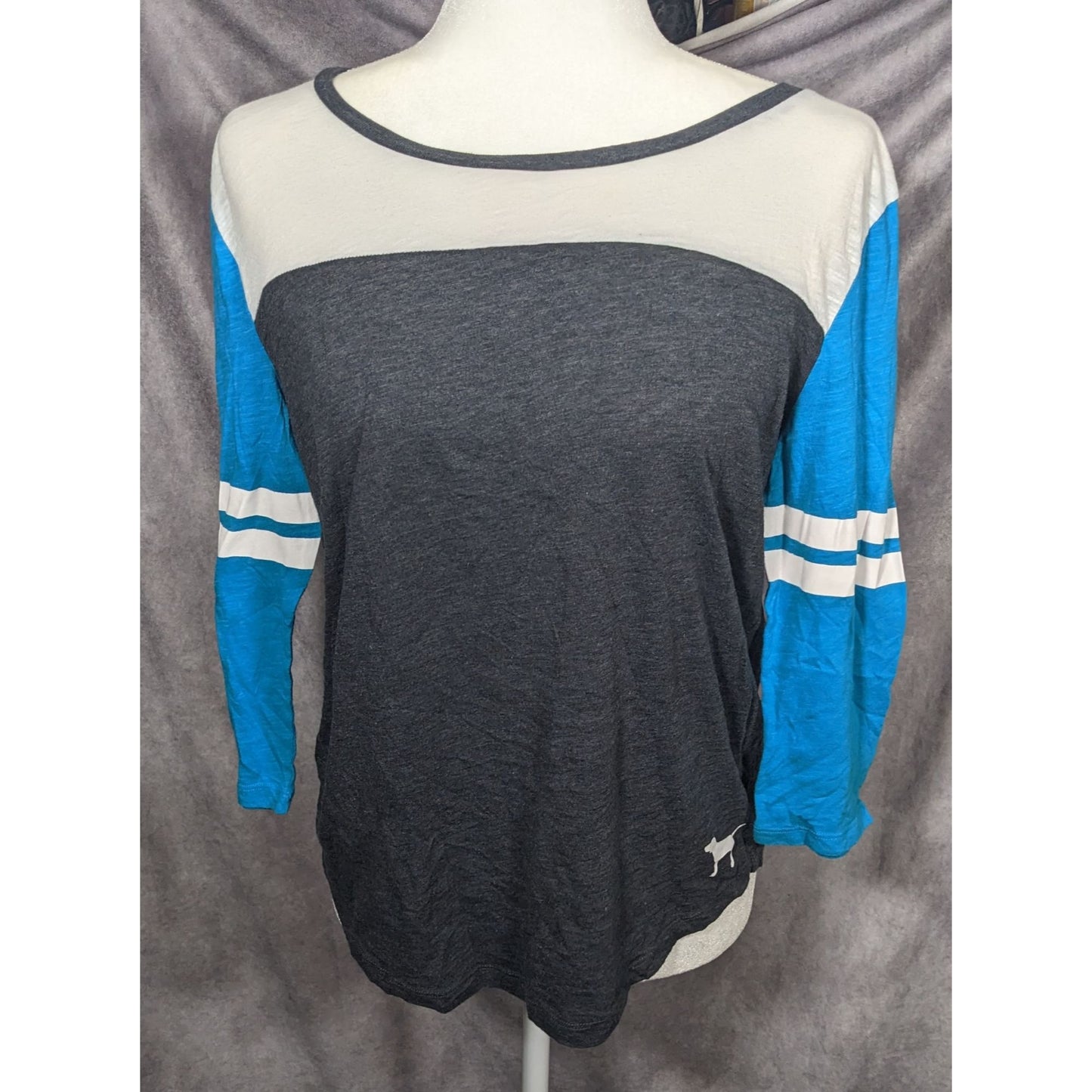 Victoria's Secret Pink Color Block 3/4 Sleeve Top