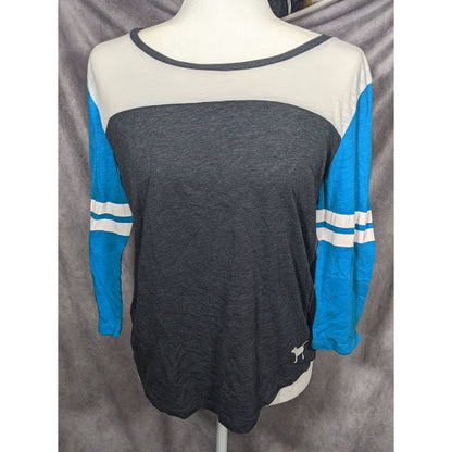 Victoria's Secret Pink Color Block 3/4 Sleeve Top