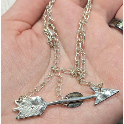 ZAD Vintage 90s Silver Tone Arrow Necklace