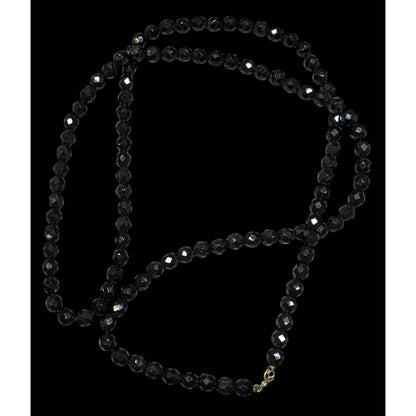 Corporate Goth Black Faceted Glass Beaded Necklace