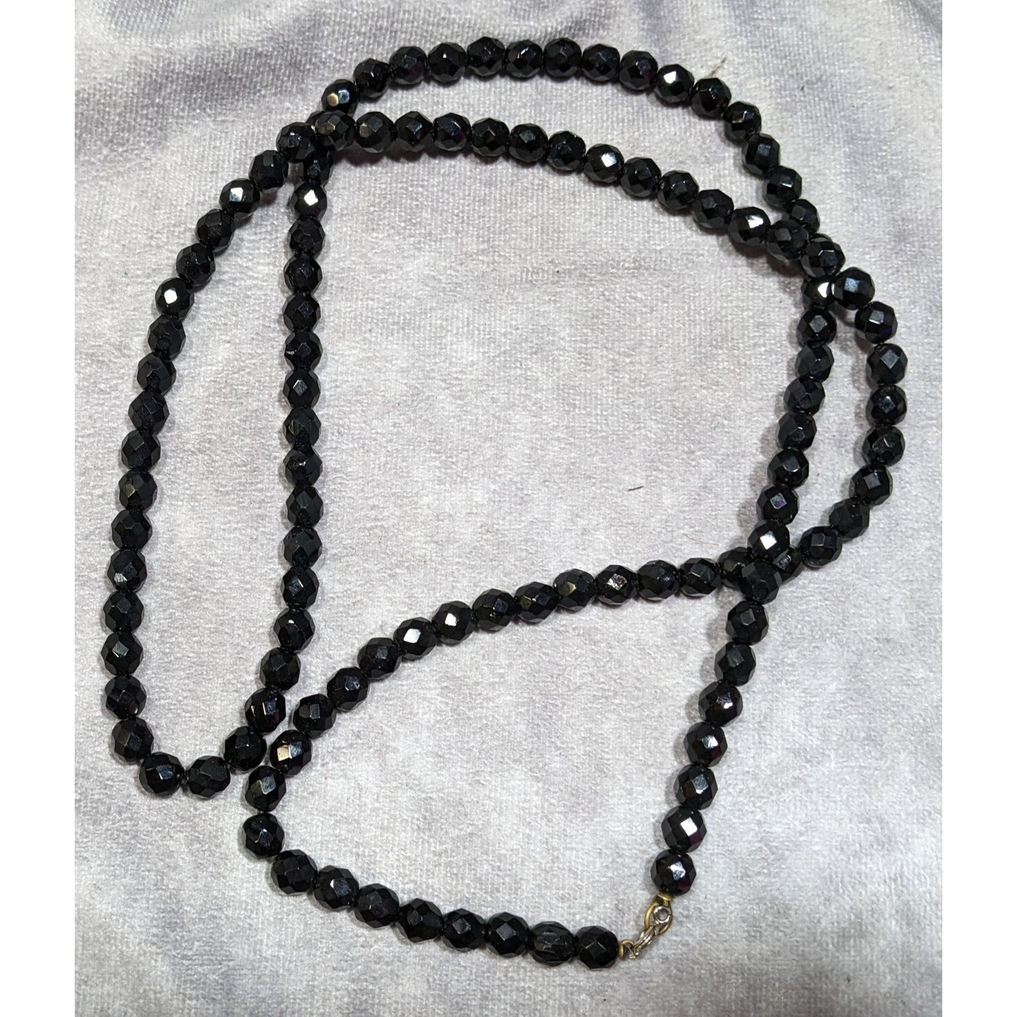 Corporate Goth Black Faceted Glass Beaded Necklace