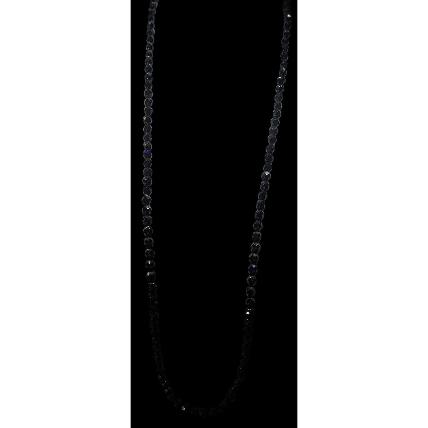 Corporate Goth Black Faceted Glass Beaded Necklace