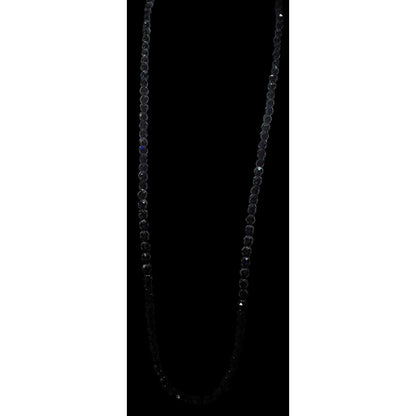 Corporate Goth Black Faceted Glass Beaded Necklace
