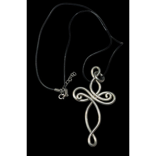 Wire Wrapped Celtic Knot Cross Pendant Necklace