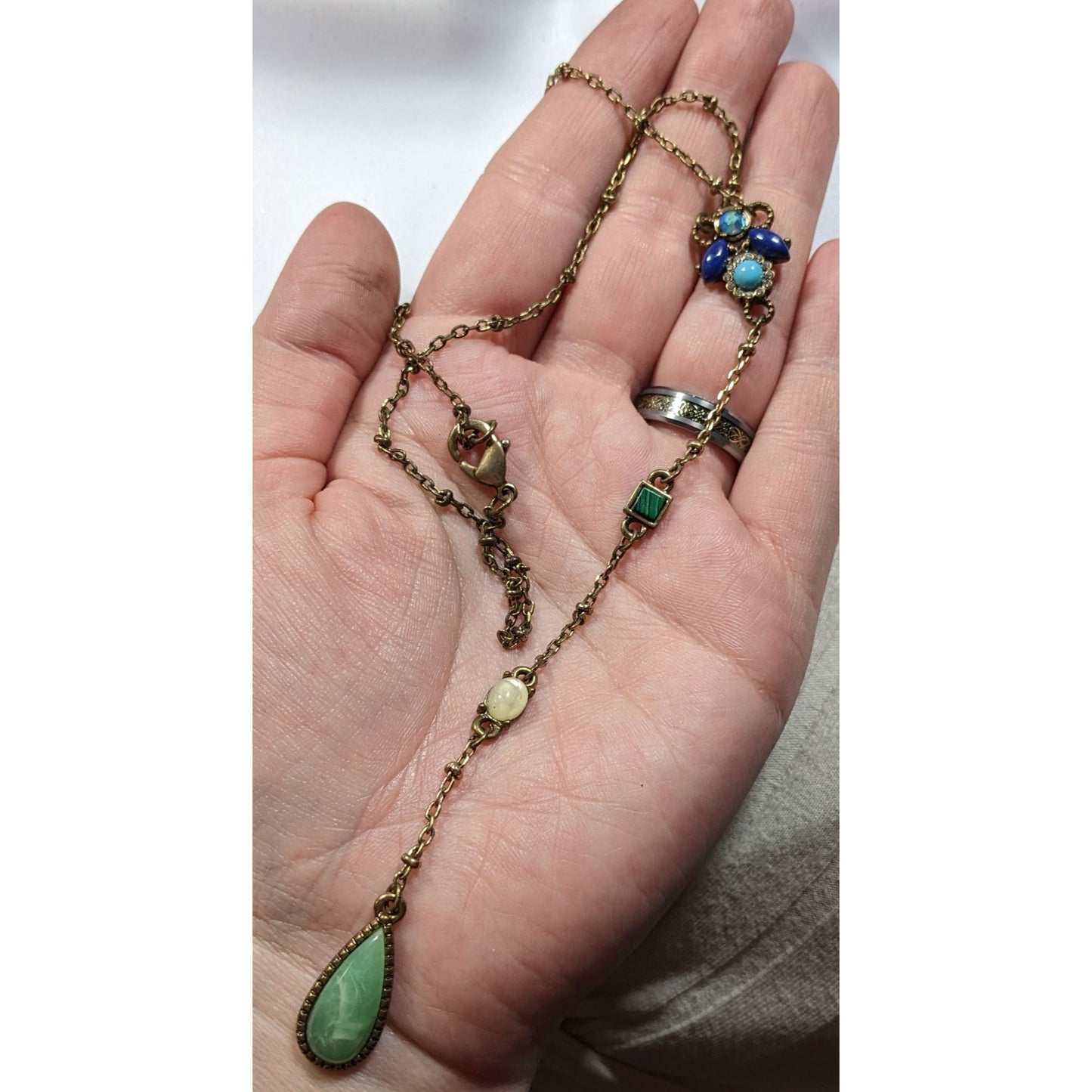 Bohemian Capwell + Co Karina Y Necklace With Genuine Gemstones