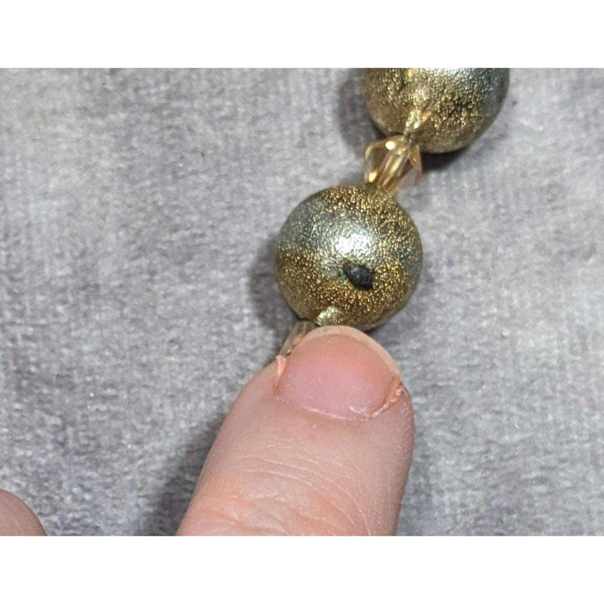 Charming Charlie Glitter Ball Glam Silver And Gold Tone Beaded Necklace