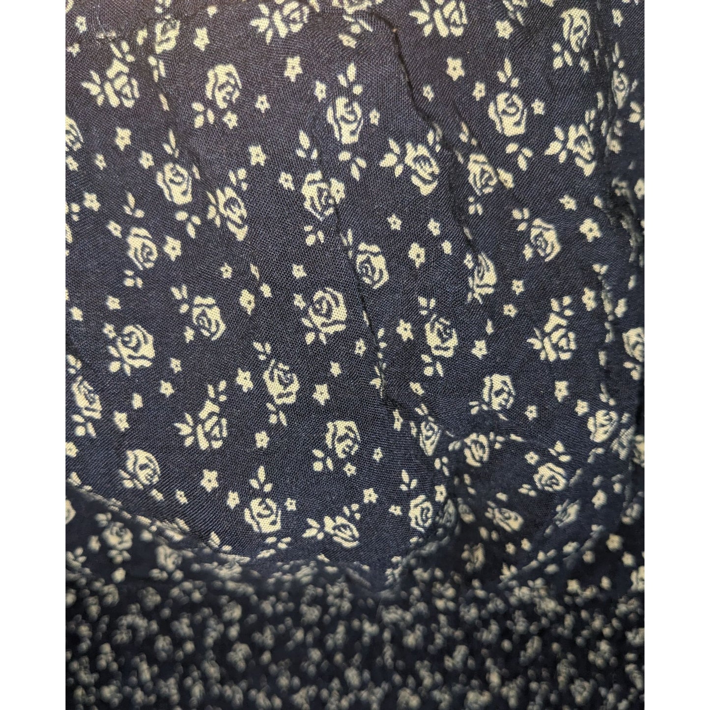 John Galt Floral Smocked Crop Top Navy White Boho Summer
