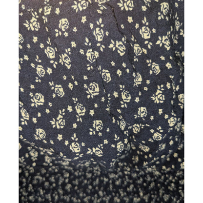 John Galt Floral Smocked Crop Top Navy White Boho Summer
