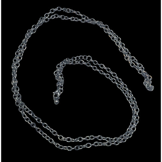 Casual Long Gunmetal Tone Chain Necklace