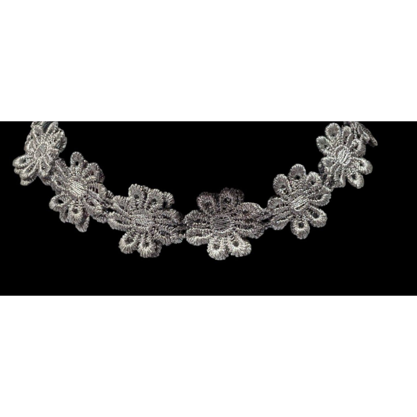 Fairycore Grey/Blue Floral Lace Choker Necklace