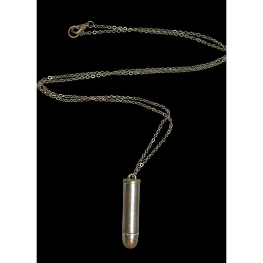 Vintage Metallic Shotgun Shell Pendant Necklace