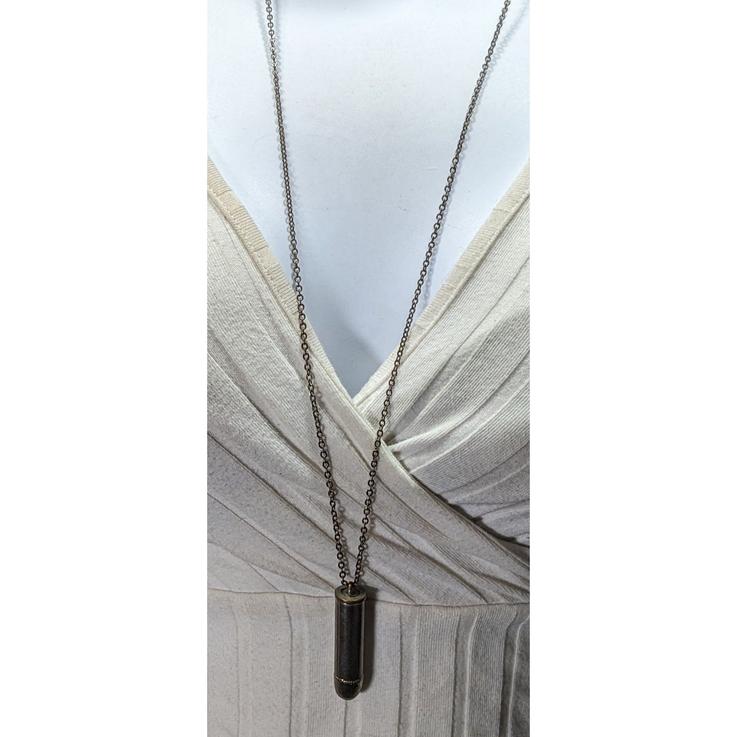 Vintage Metallic Shotgun Shell Pendant Necklace