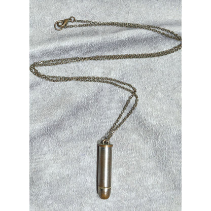 Vintage Metallic Shotgun Shell Pendant Necklace