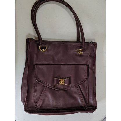 Lulu By Lulu Guinness Purple Tote Bag With Bow Detail Polka Dot Lining & Gold Accents