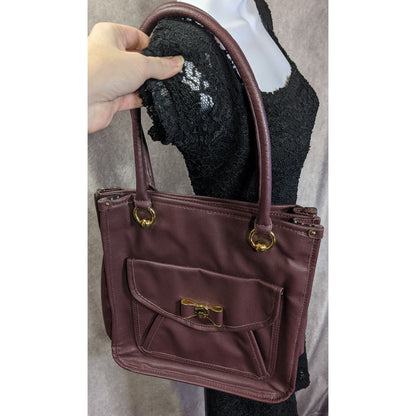 Lulu By Lulu Guinness Purple Tote Bag With Bow Detail Polka Dot Lining & Gold Accents