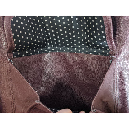 Lulu By Lulu Guinness Purple Tote Bag With Bow Detail Polka Dot Lining & Gold Accents