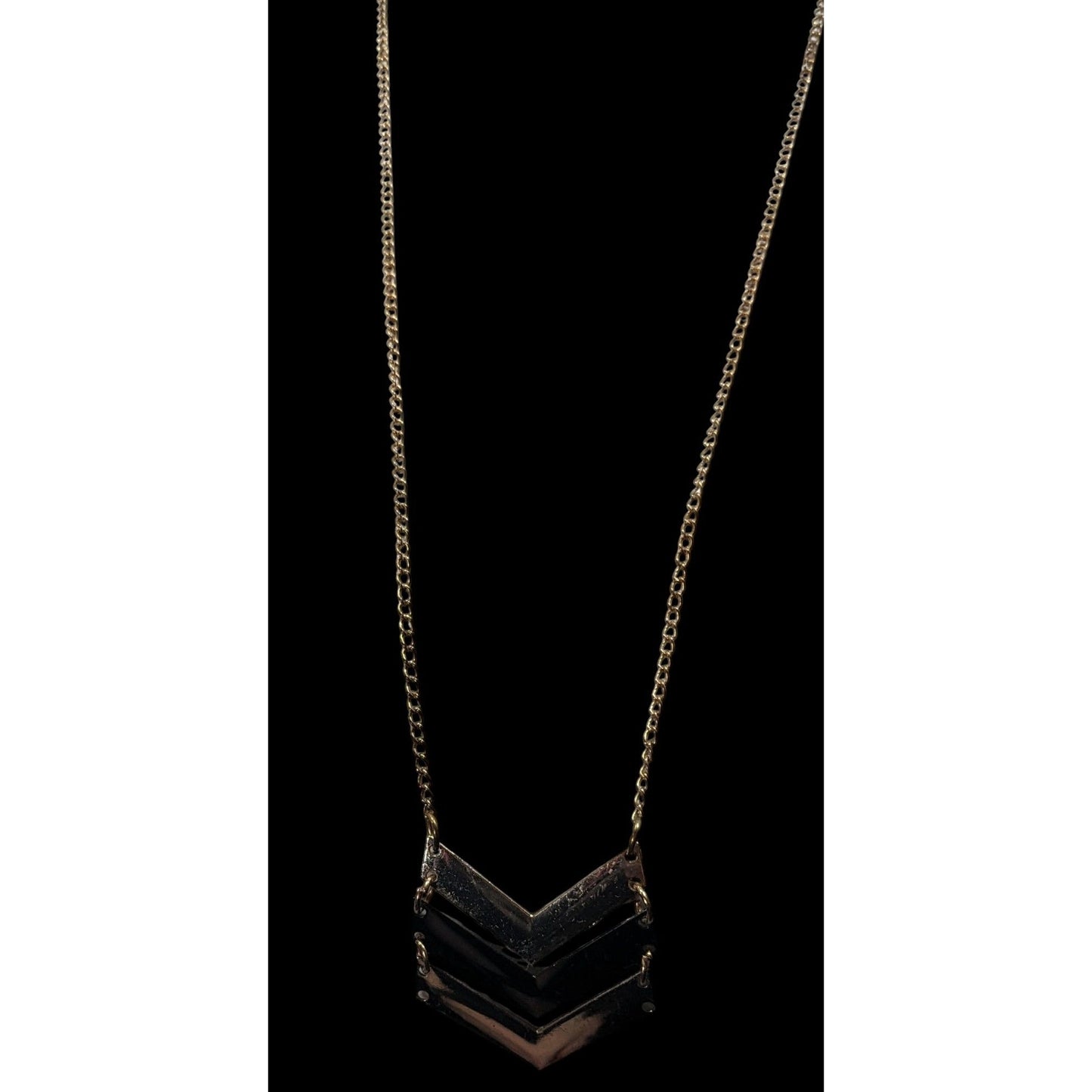 Bohemian Multi-Metallic Chevron Pendant Necklace