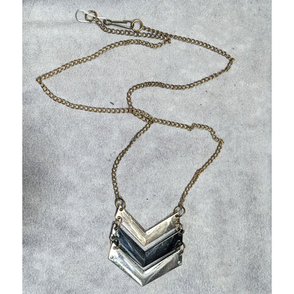 Bohemian Multi-Metallic Chevron Pendant Necklace