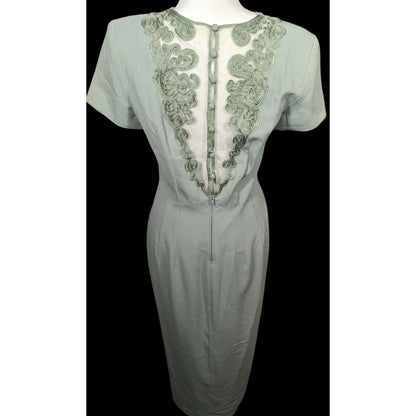 Vintage Maggy London Light Green Lace Back Dress