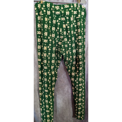 LuLaRoe Gothic Punk Green Skull Leggings