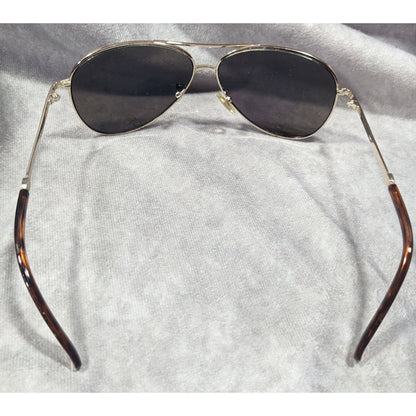 Cole Haan C669 Silver Tone And Tortoise Blue Mirror Aviator Sunglasses