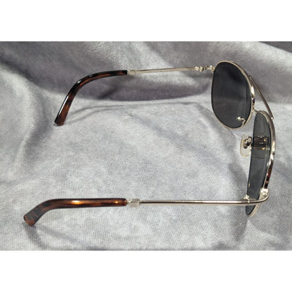 Cole Haan C669 Silver Tone And Tortoise Blue Mirror Aviator Sunglasses