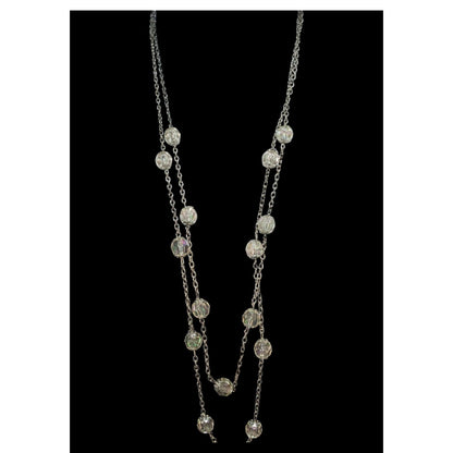Ethereal Fairycore Aurora Borealis Acrylic Bead Station Necklace 28 Inch