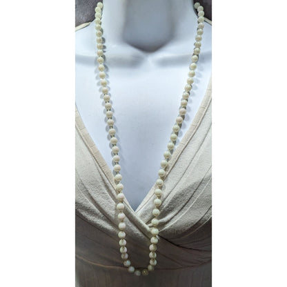 Iridescent White Faux Pearl Beaded Necklace